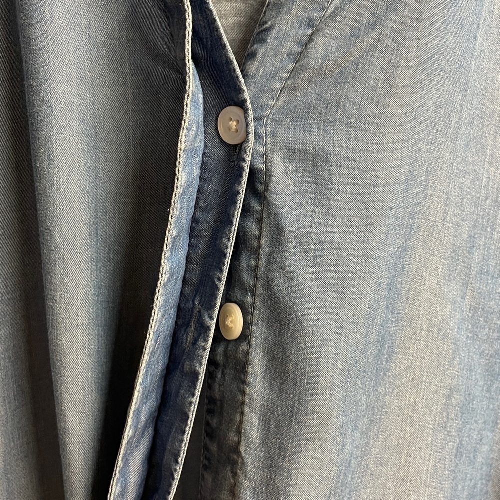 Crown & Ivy Denim Blue Mini Shirt Dress - Picture 4 of 9